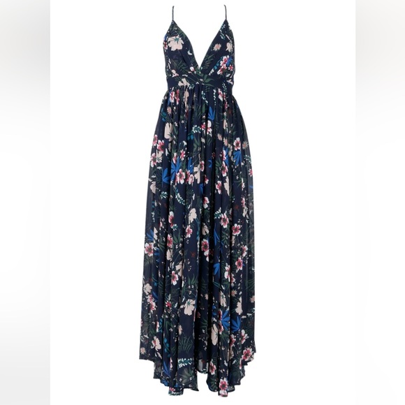 Meghan LA Sleeveless Maxi Dress Wildflower Navy - Picture 1 of 16